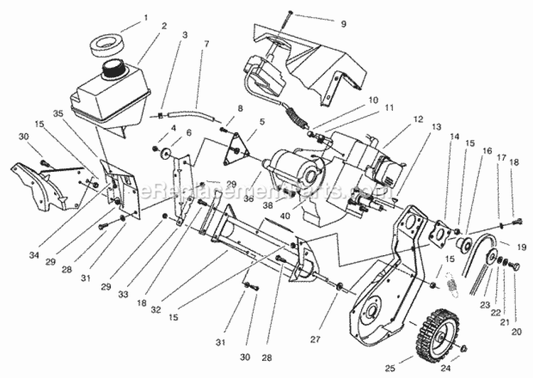 Page C Diagram and Parts List for 28223 7900001-7999999 - 1997 Lawn Boy Snow Blower